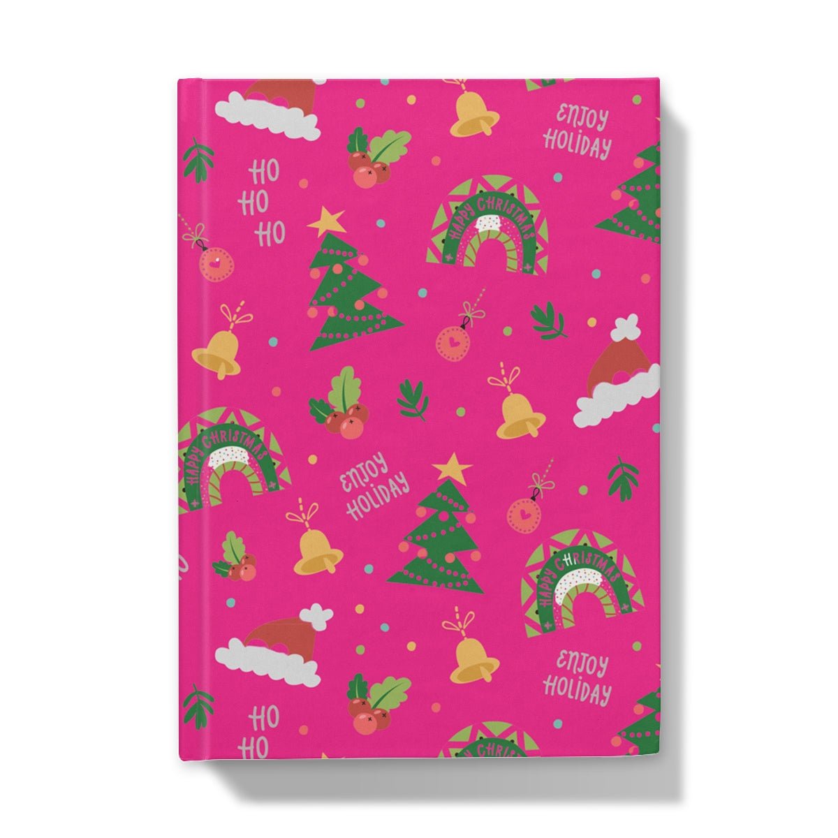Pink Christmas Ho Ho Ho Hardback Journal
