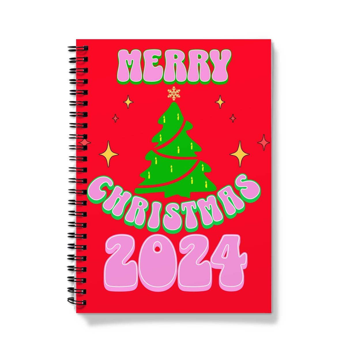 Red Merry Christmas 2024 Spiral Notebook