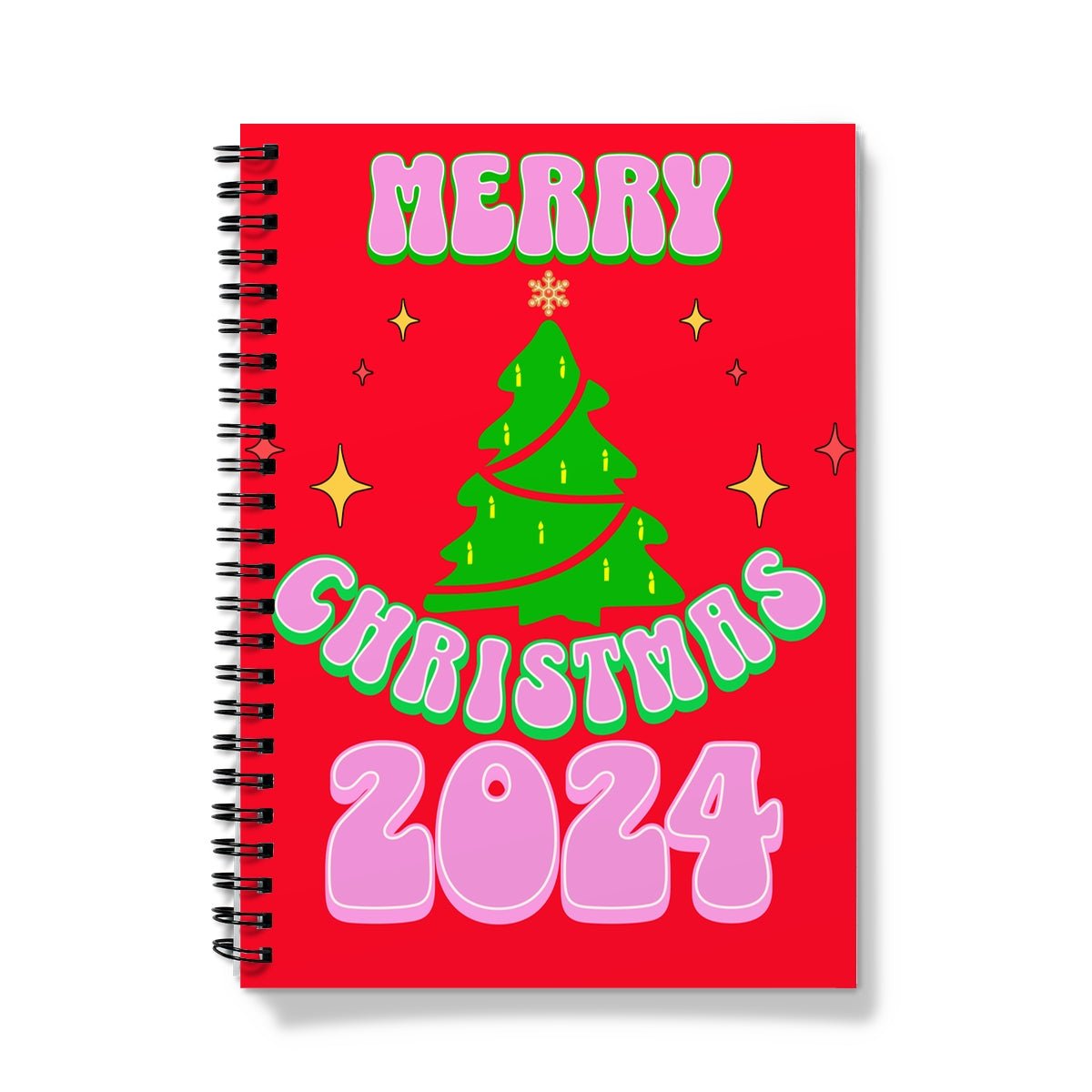 Red Merry Christmas 2024 Spiral Notebook