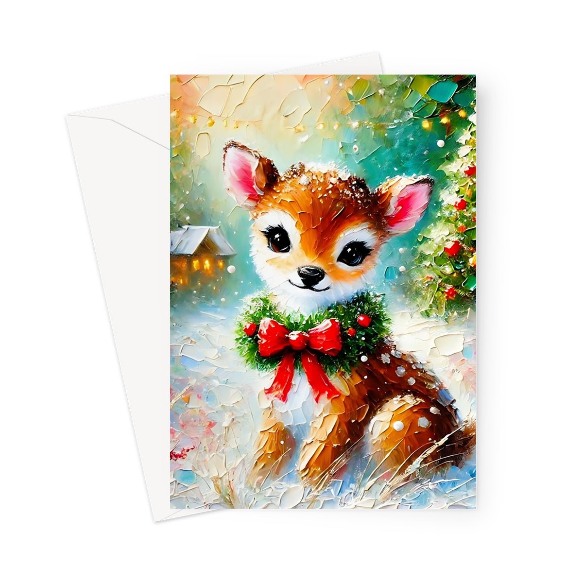 Reindeer Snowy Christmas Greeting Cards - Pack of 10 Cards