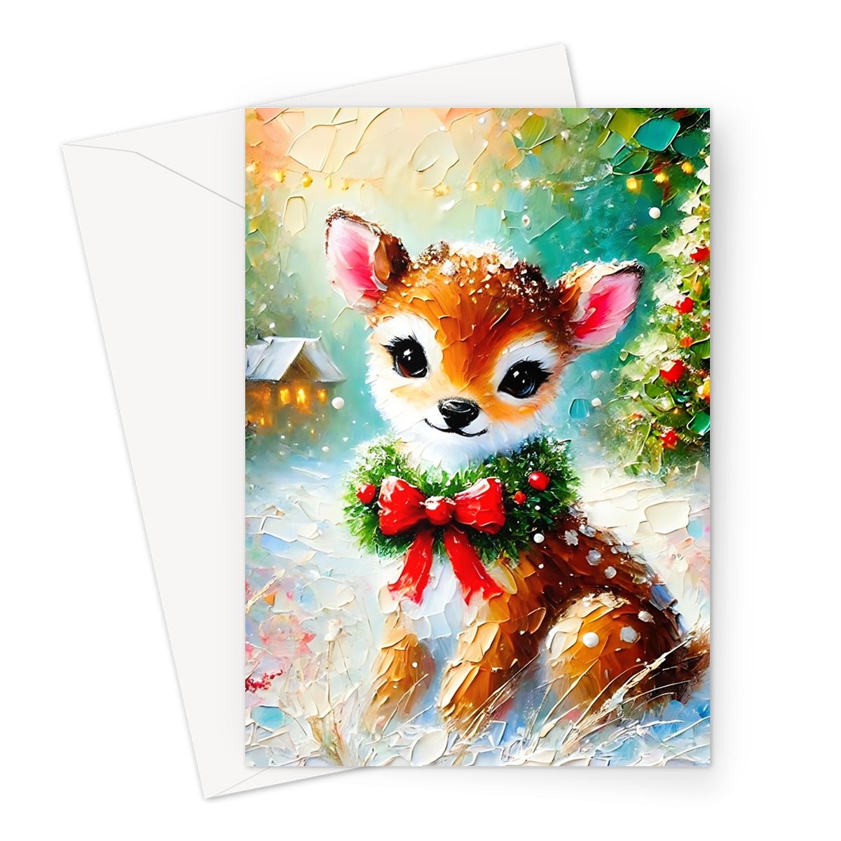 Reindeer Snowy Christmas Greeting Cards - Pack of 10 Cards