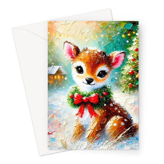 Reindeer Snowy Christmas Greeting Cards - Pack of 10 Cards