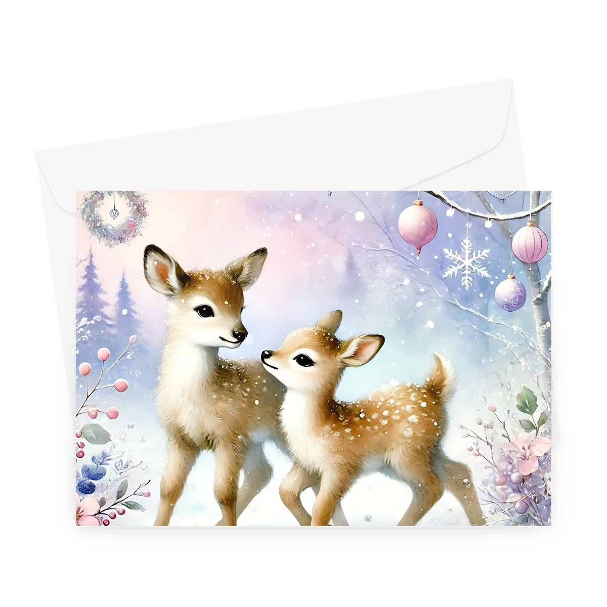 Reindeers Christmas Greeting Cards - Pack of 10 Cards