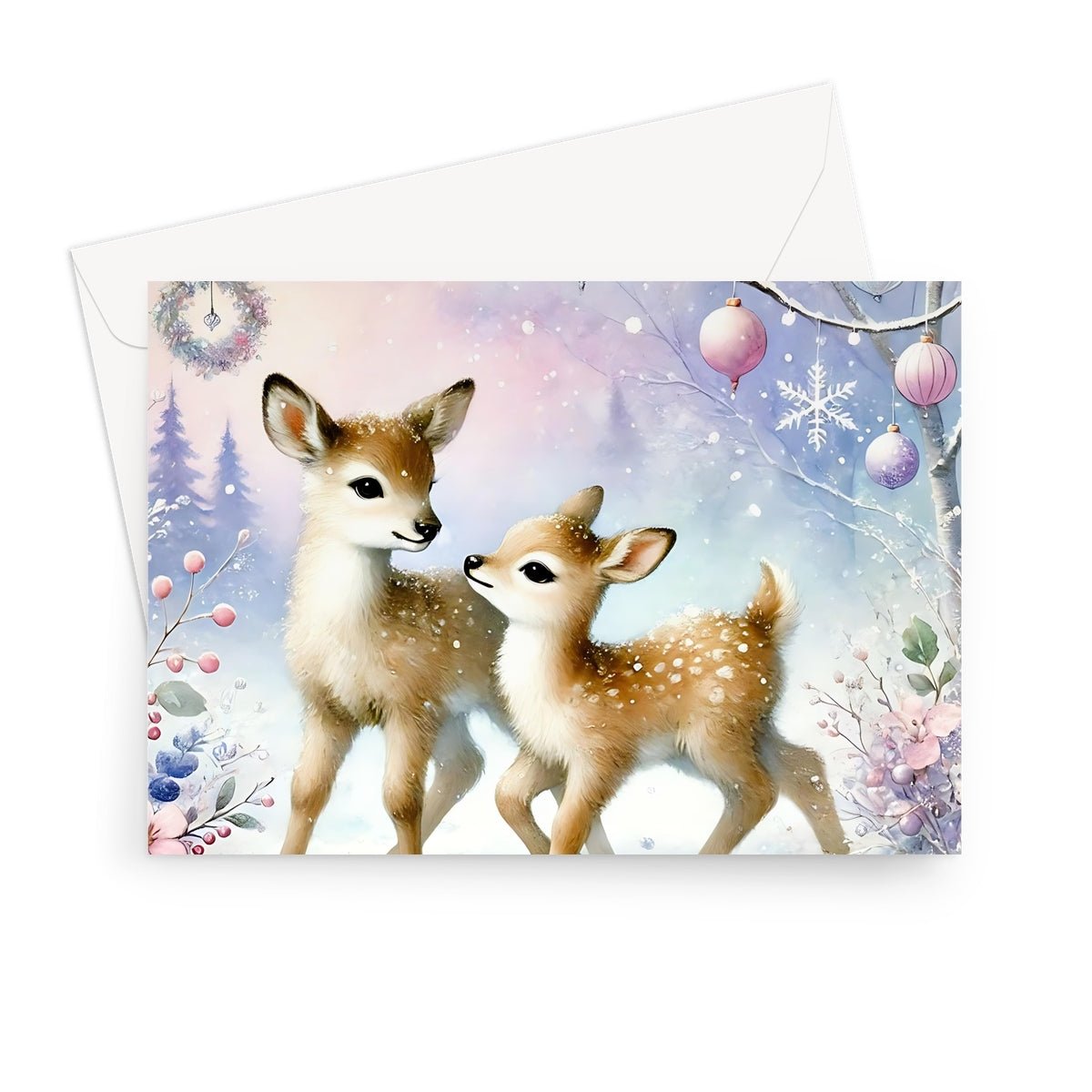 Reindeers Christmas Greeting Cards - Pack of 10 Cards