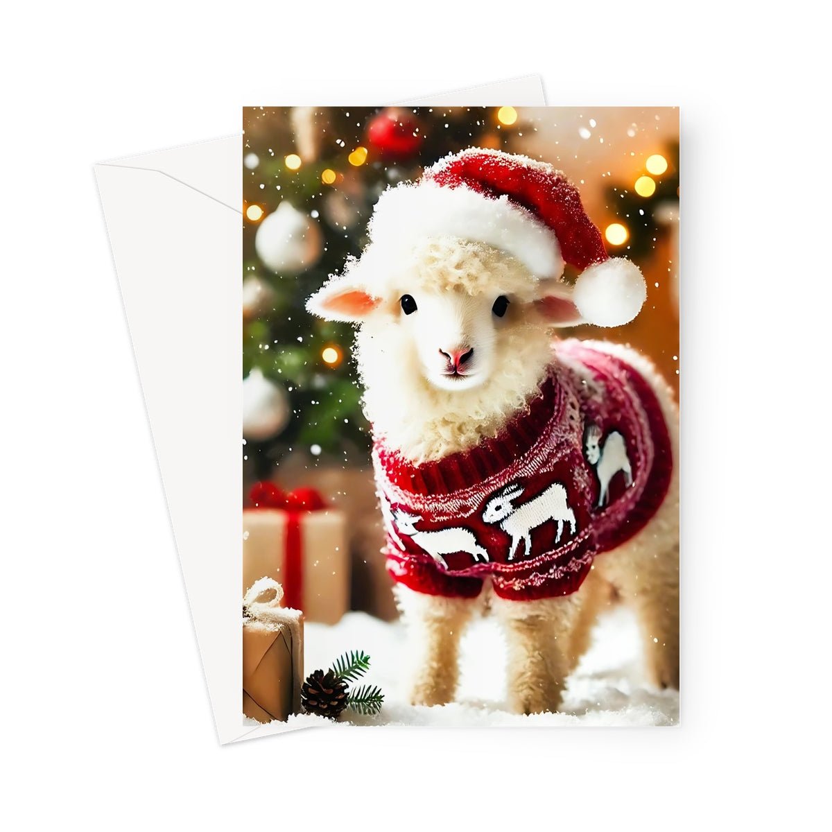 Sheep Christmas Greeting Cards - Pack of 10 Cards