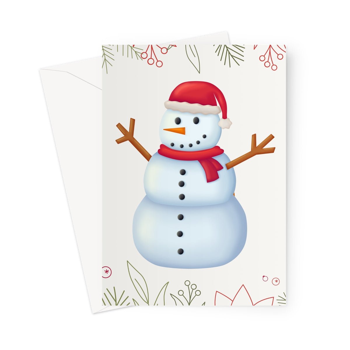 Snowman Christmas Greeting Cards - Pack of 10 Cards