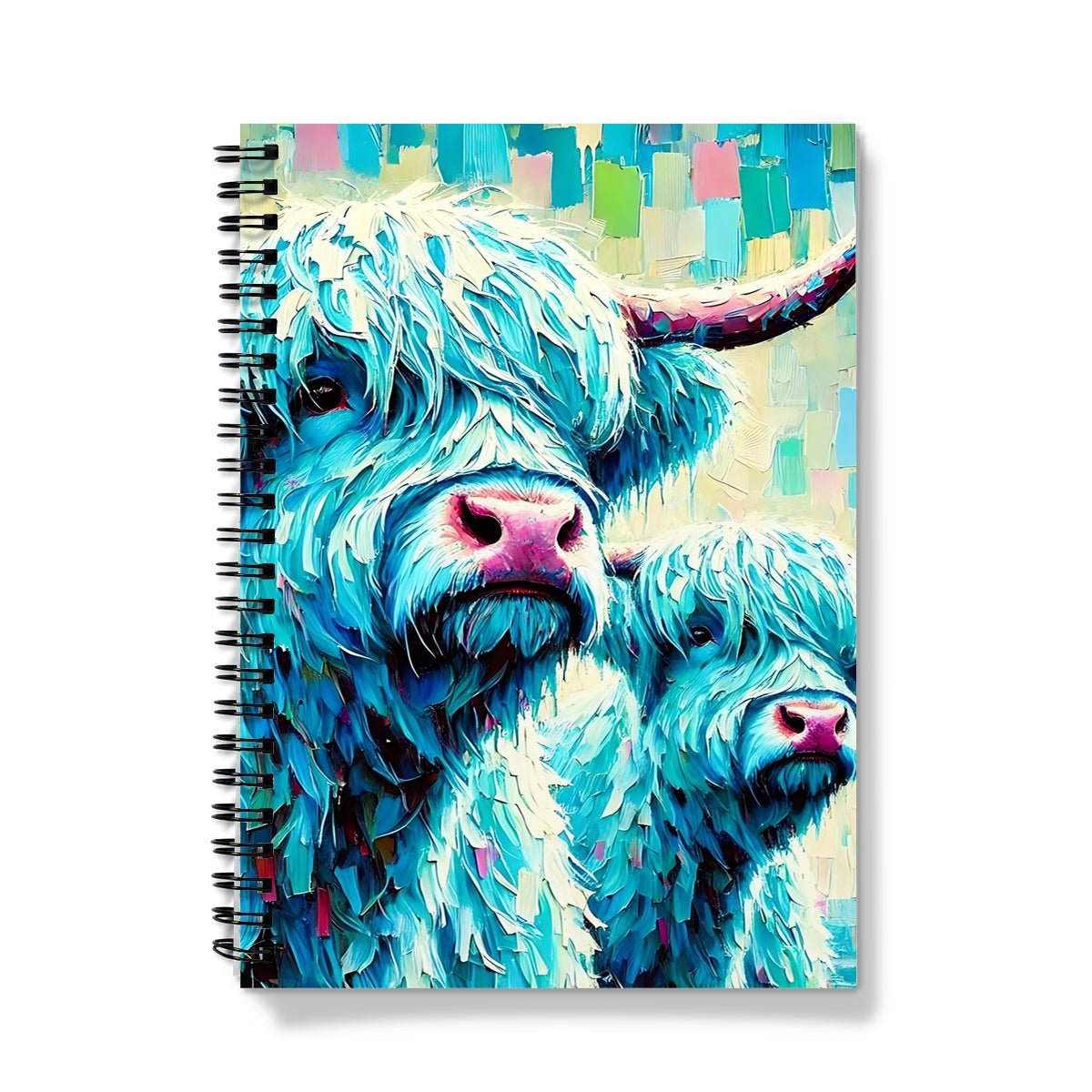 Two Turquoise Highland Cows Spiral Notebook
