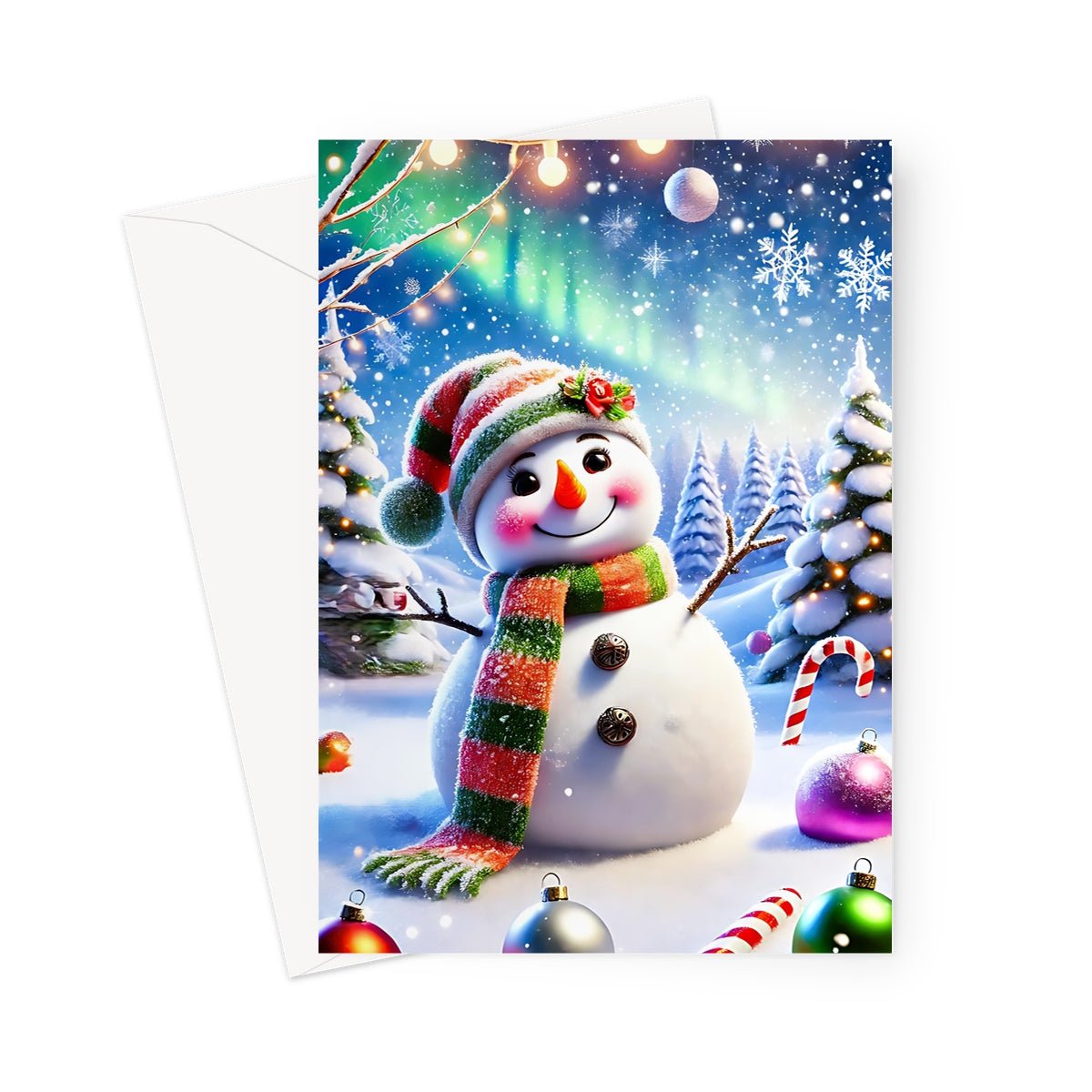 Whimsical Christmas Snowman Greeting Cards - Pack of 10 Cards