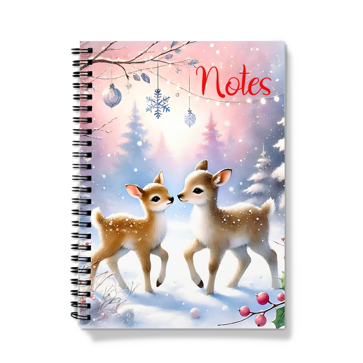 Merry Christmas Reindeer Spiral Notebook