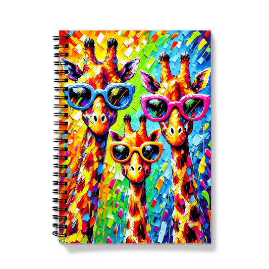 Giraffe Family Pose Spiral Notebook