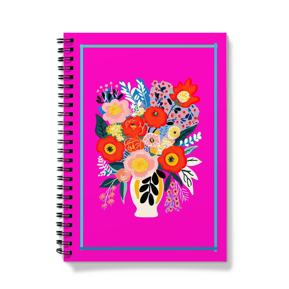 Hot Pink Floral Vase Notebook