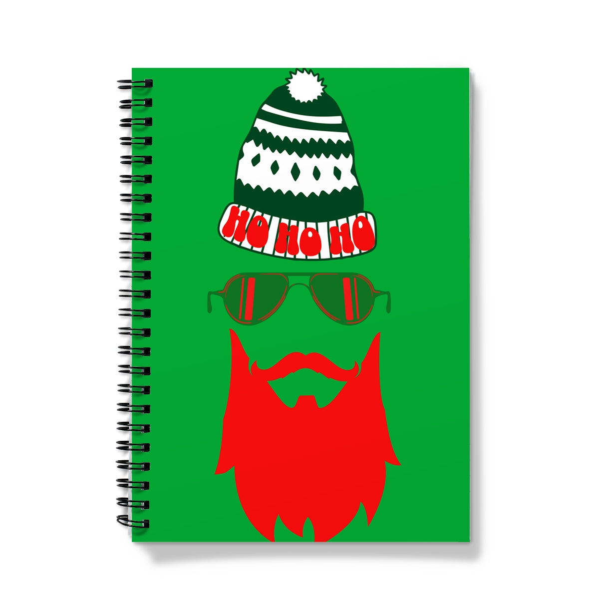 Ho ho ho Green Santa Spiral Notebook