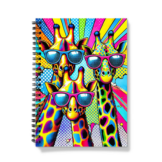 Giraffes with Glasses Spiral Notebook