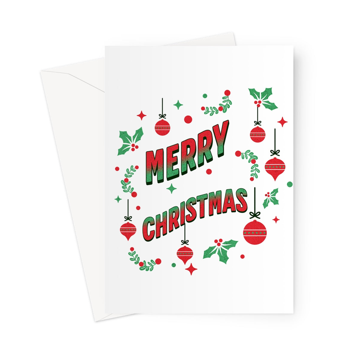 Merry Christmas Greeting Cards - Pack of 10 Cards