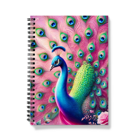 Peacock Floral Spiral Notebook