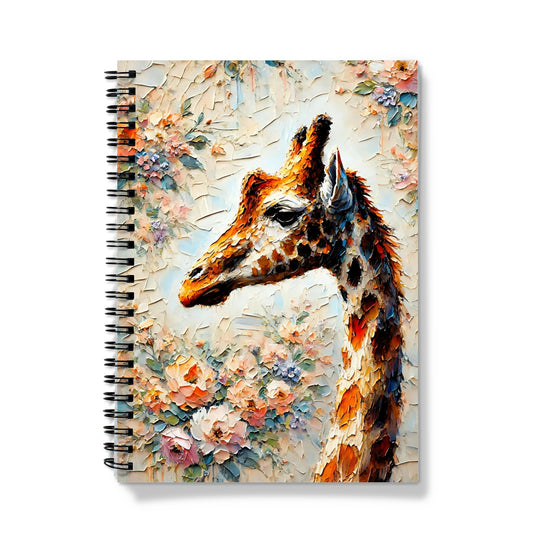 Giraffe Flowers Spiral Notebook