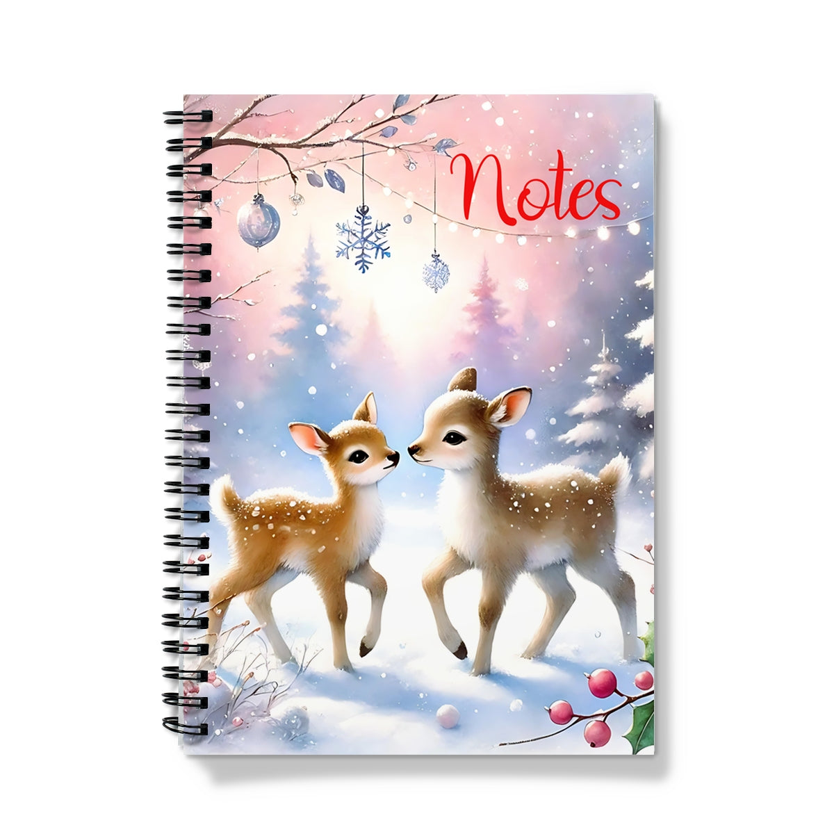 Merry Christmas Reindeer Spiral Notebook