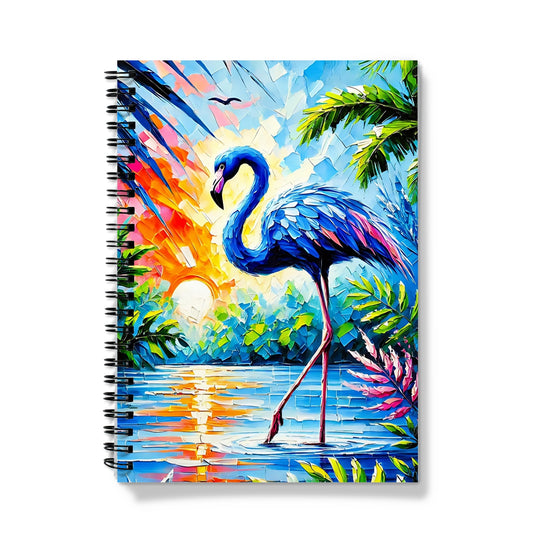 Tropical Blue Flamingo Spiral Notebook