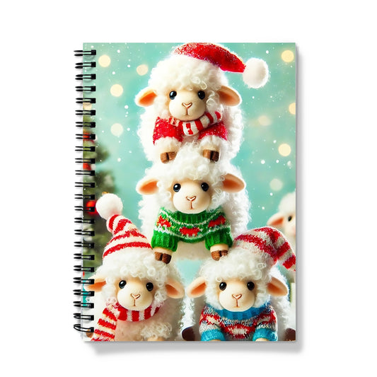 Cute Christmas Sheep Spiral Notebook