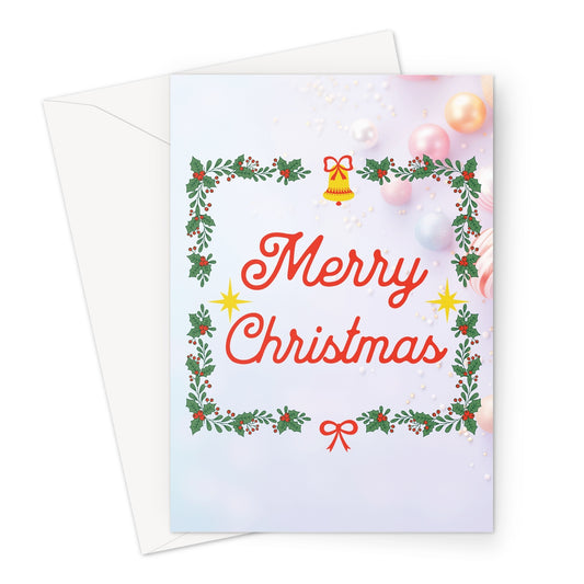 Merry Christmas Beads Greeting Cards - Pack of 10 Cards