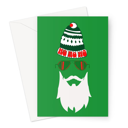 Green Father Christmas Ho ho ho Greeting Cards - Pack of 10 Cards