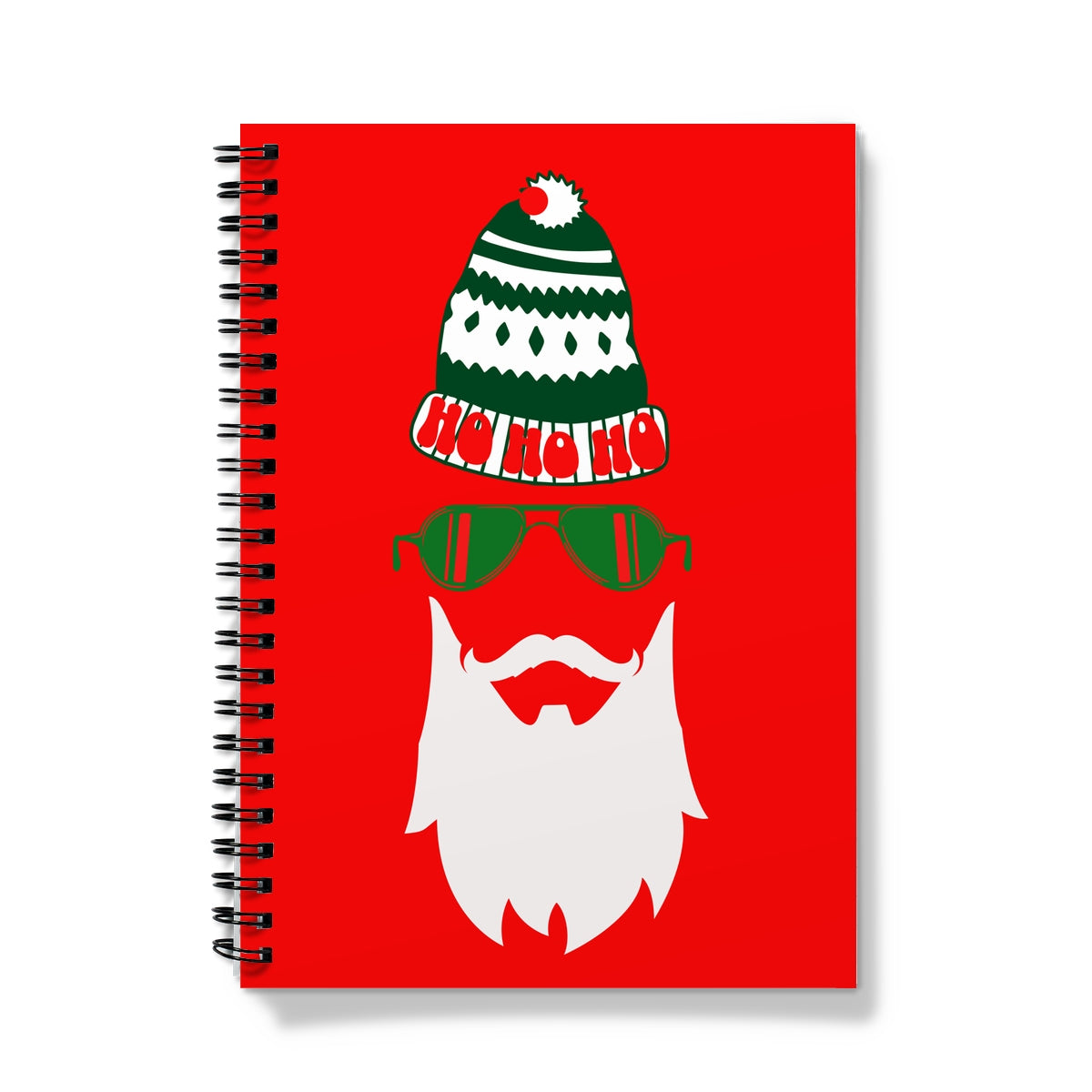 Red Father Christmas Ho Ho Ho Spiral Notebook