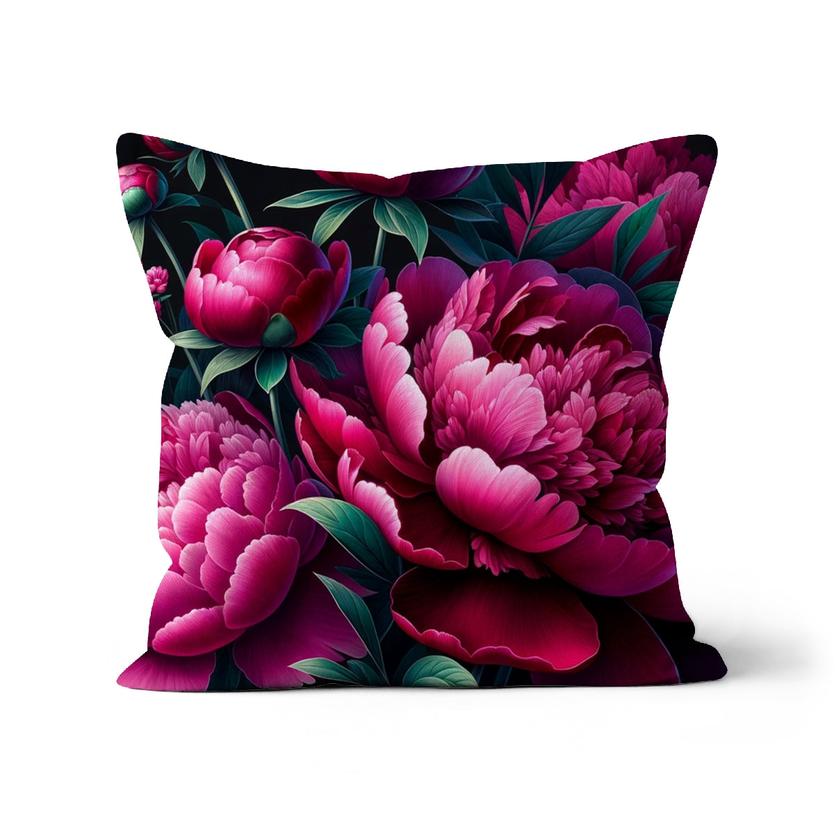 Dark Pink Peony Cushion