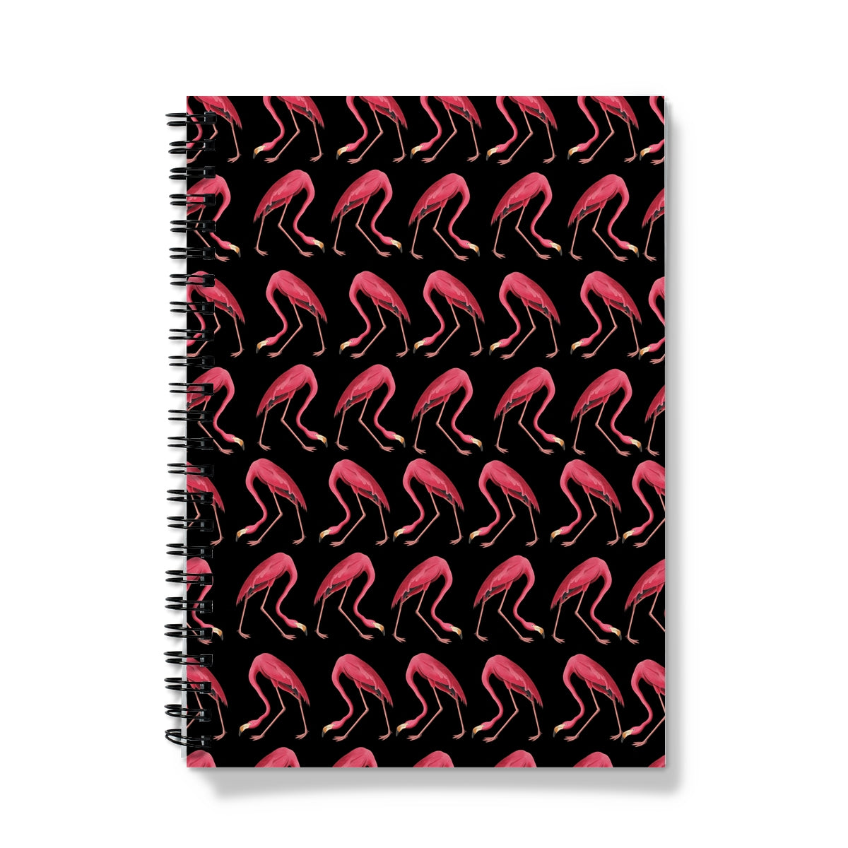 Flamingo Parade Black Notebook