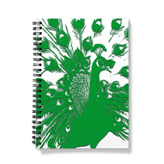 Green Peacock Spiral Notebook