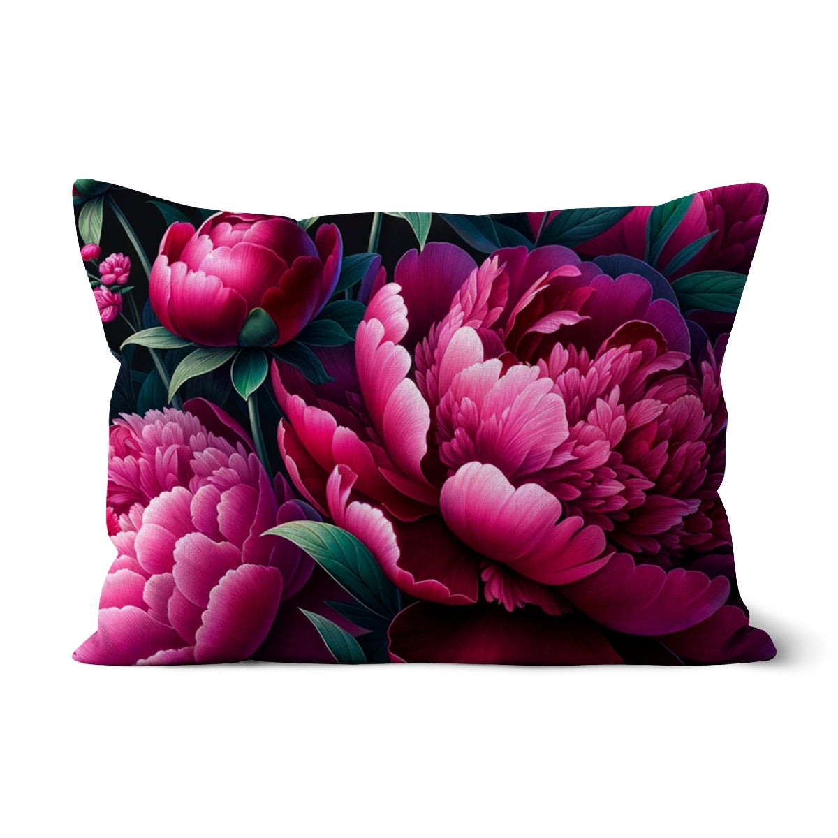 Dark Pink Peony Cushion