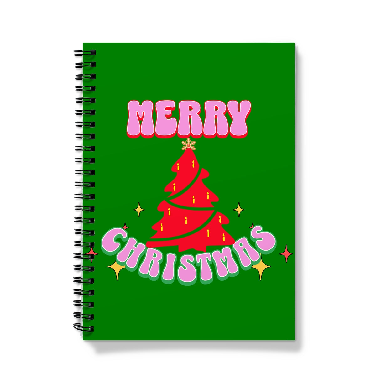 Pink Merry Christmas Spiral Notebook