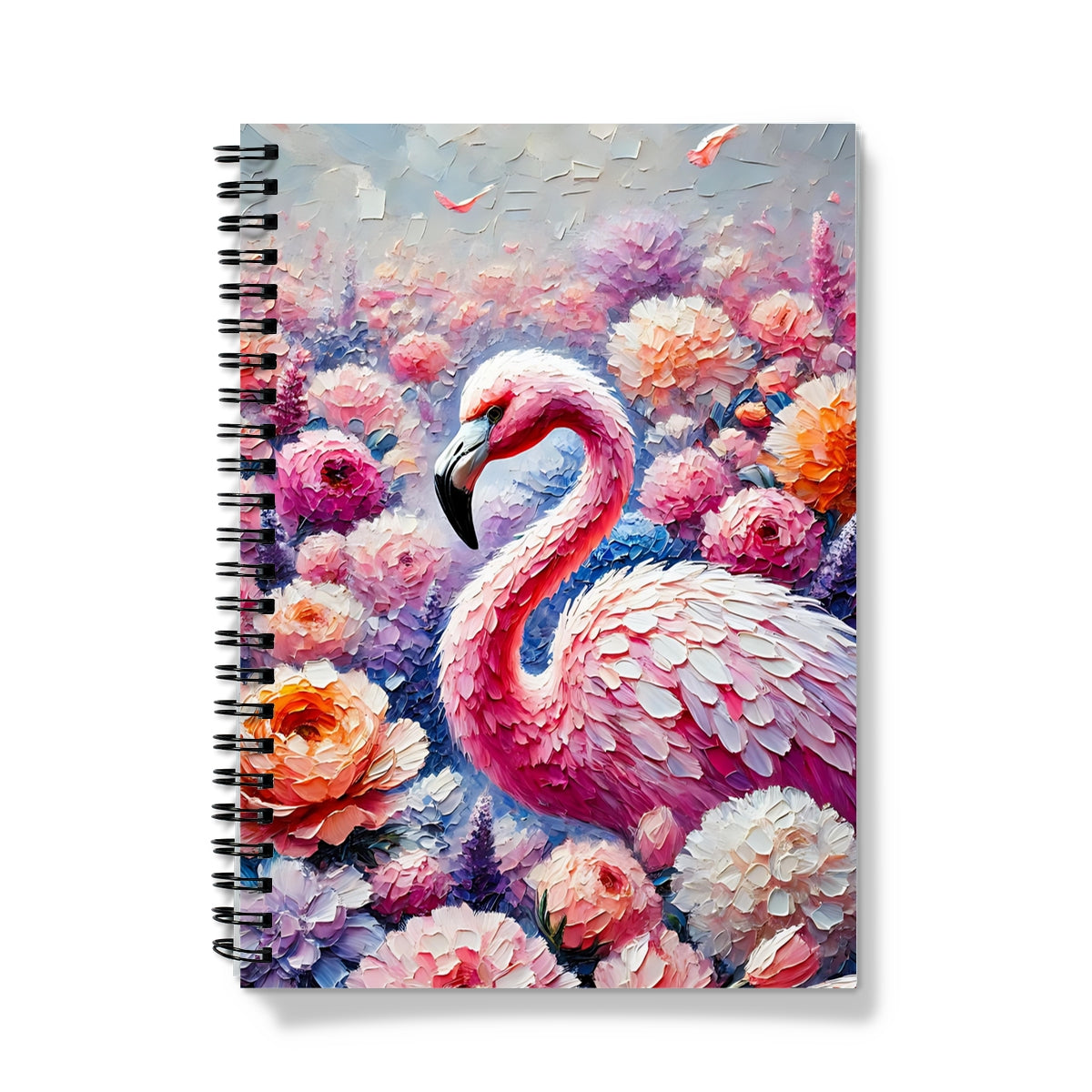 Pink Flamingo Floral Spiral Notebook