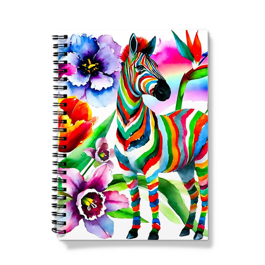 Watercolour Multi Zebra Spiral Notebook