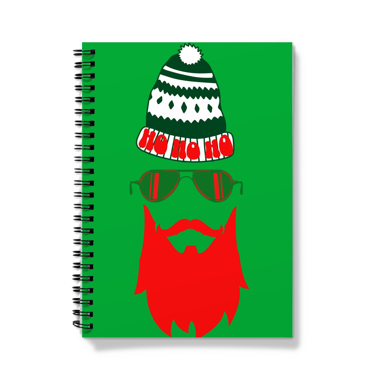 Ho ho ho Green Santa Spiral Notebook