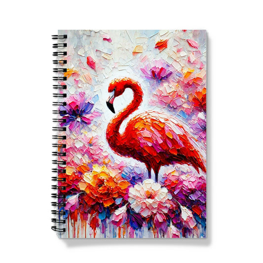 Colourful Red Flamingo Spiral Notebook