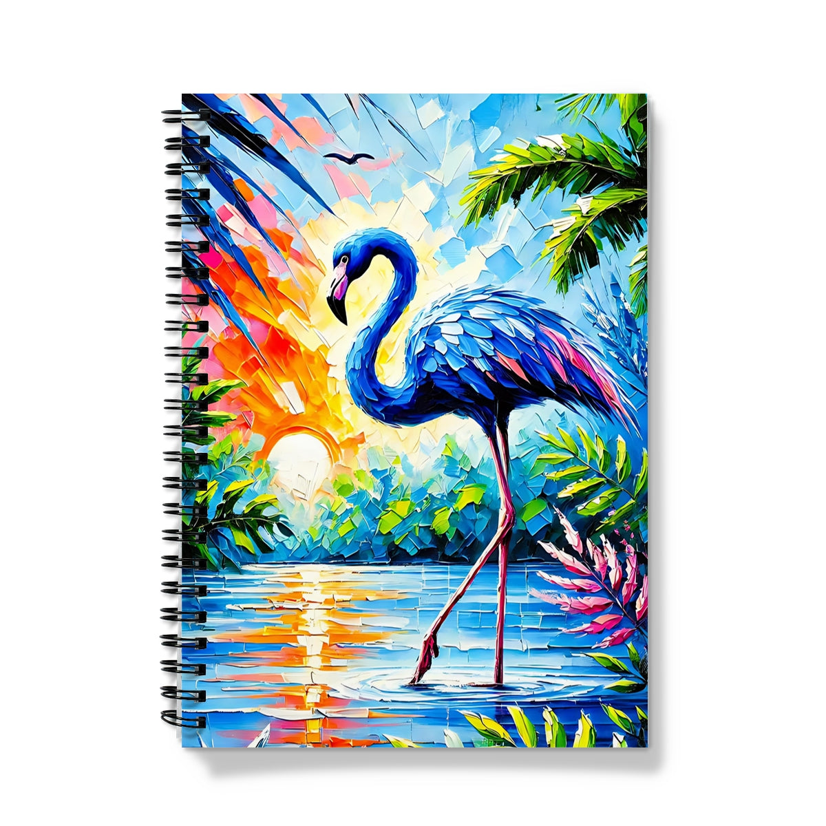 Tropical Blue Flamingo Spiral Notebook