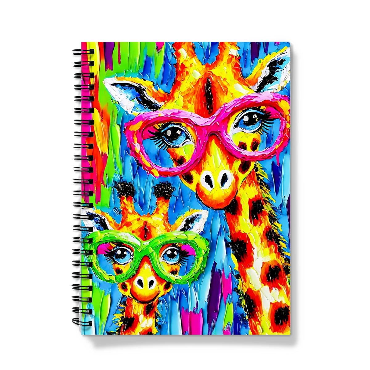 Mother and Baby Giraffe Spiral Notebook