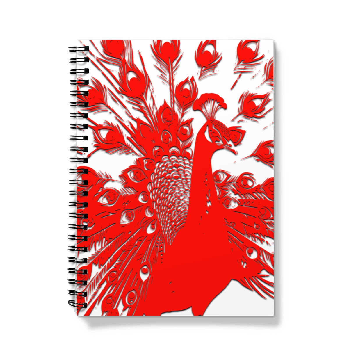 Red Peacock Spiral Notebook