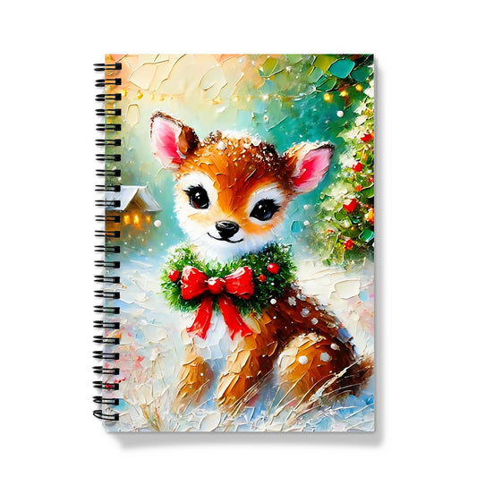 Reindeer Snowy Christmas Spiral Notebook