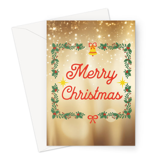 Merry Christmas Gold Greeting Cards - Pack of 10 Cards