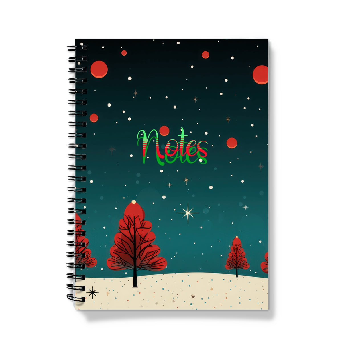 Stars Christmas Spiral Notebook