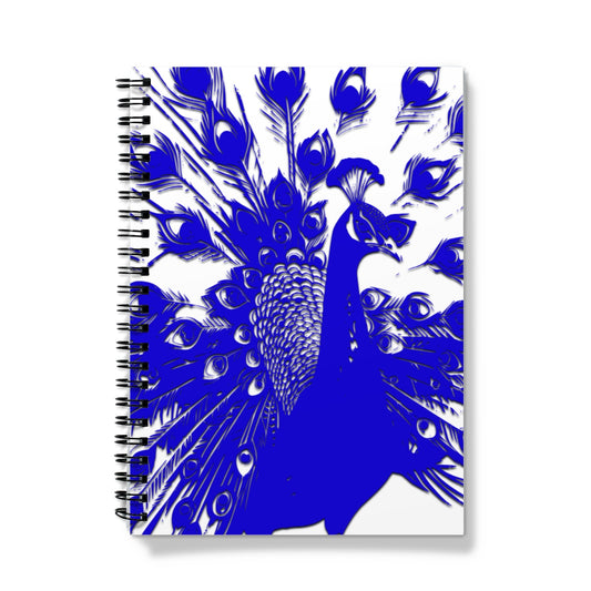 Blue Peacock Spiral Notebook