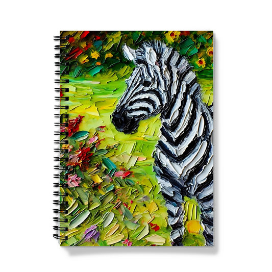 Painted Wildflowers Zebra Spiral Notebook