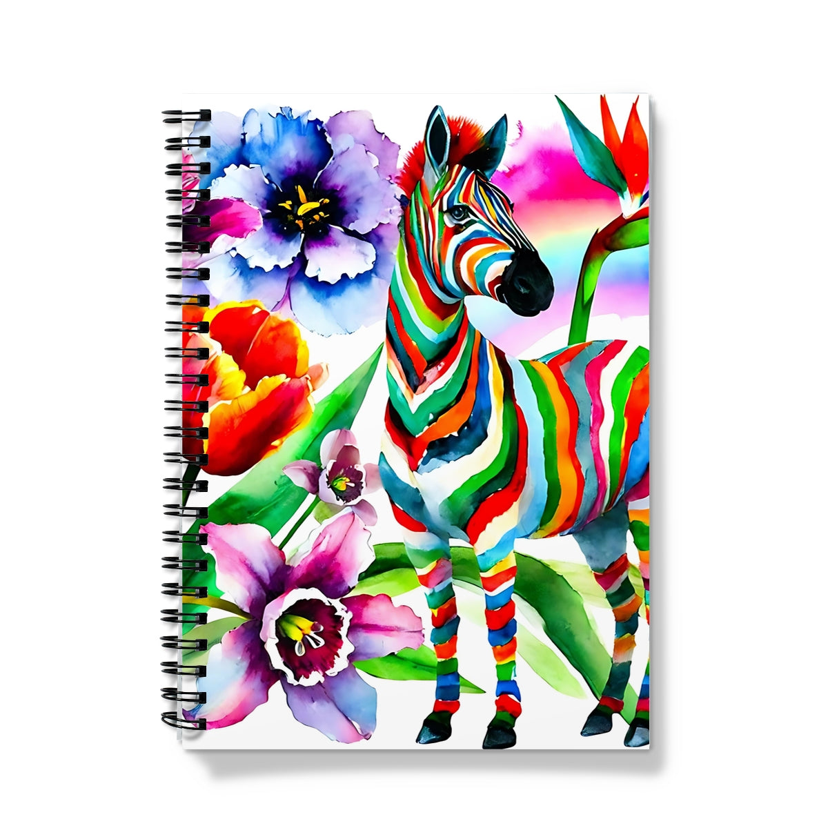 Watercolour Multi Zebra Spiral Notebook
