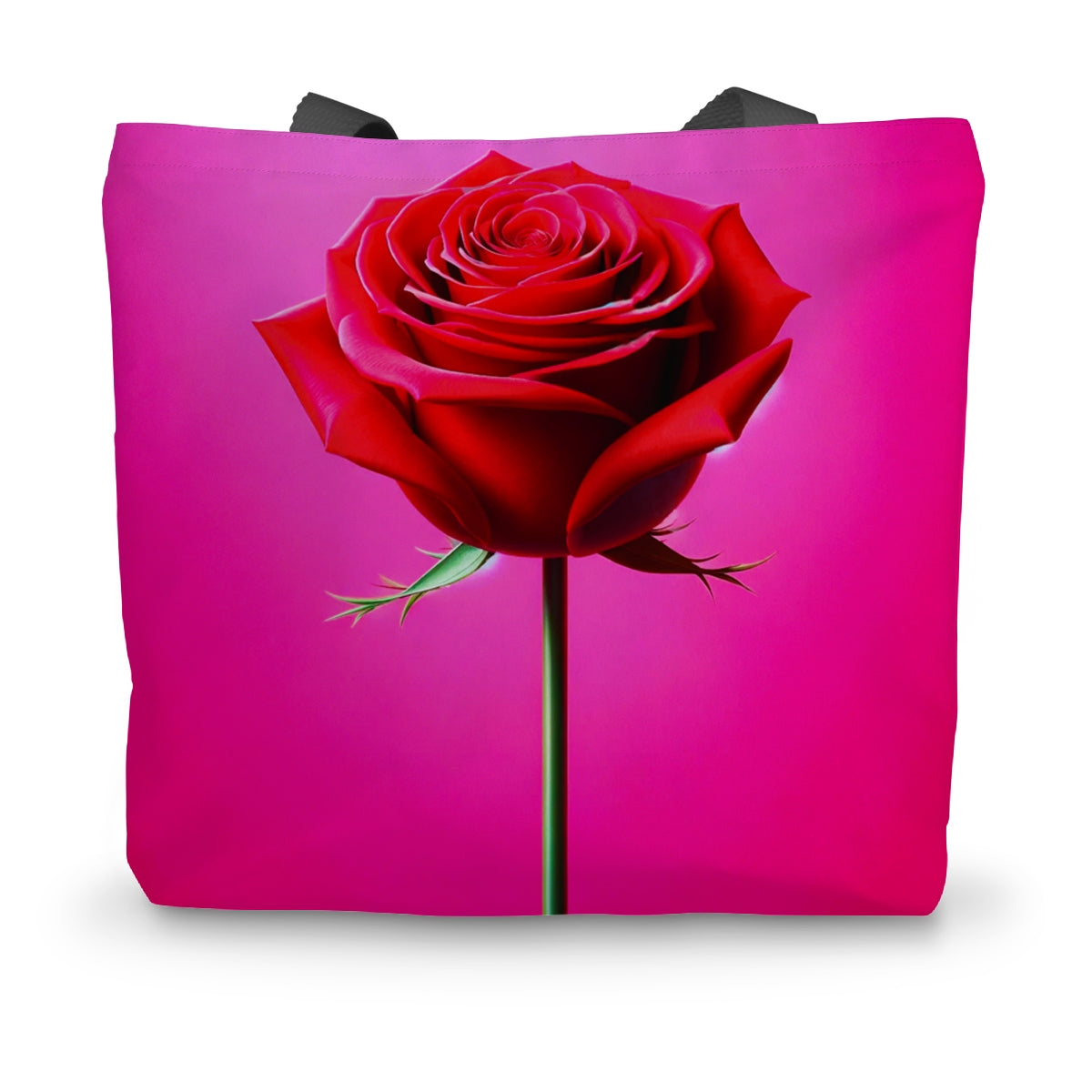 Red Rose Pink Canvas Tote Bag