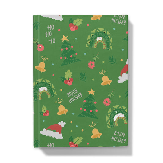 Green Christmas Ho Ho Ho Hardback Journal