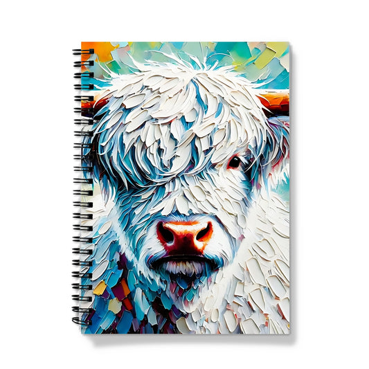 White Highland Cow Spiral Notebook