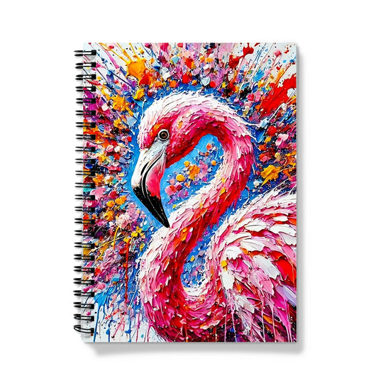 Splash Pink Flamingo Spiral Notebook