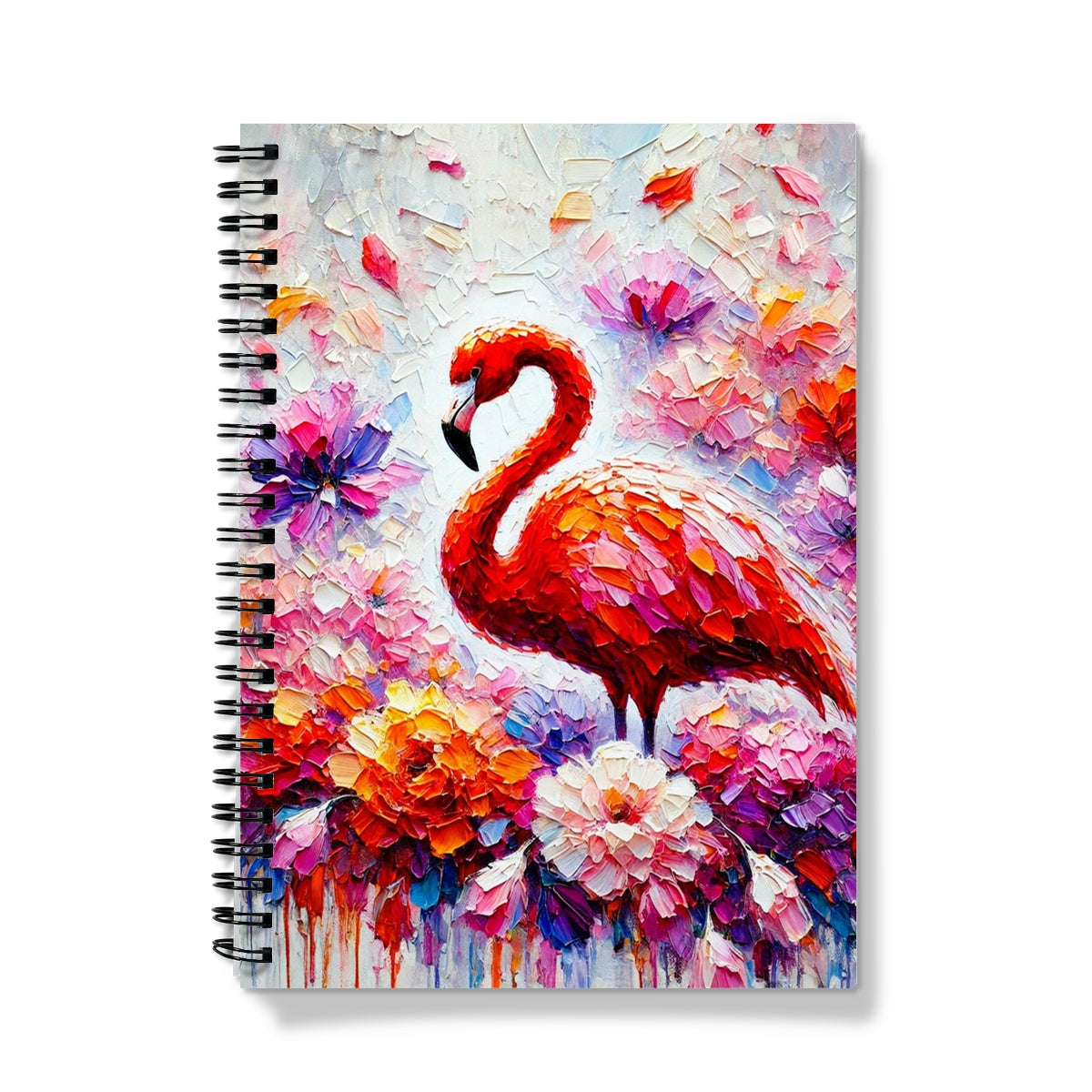 Colourful Red Flamingo Spiral Notebook