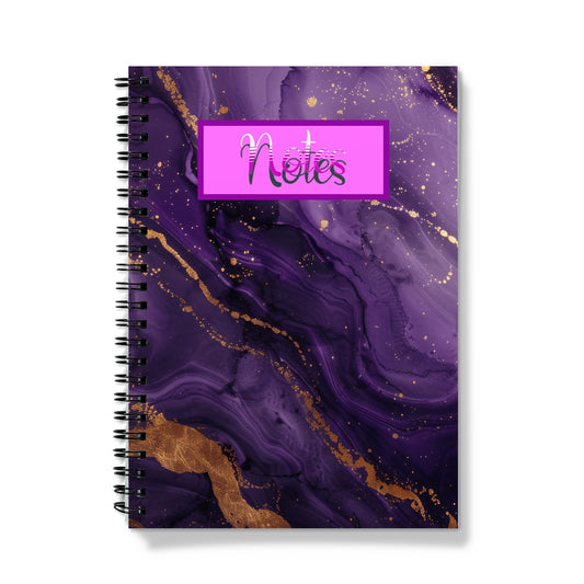 Purple Marble Spiral Notebook